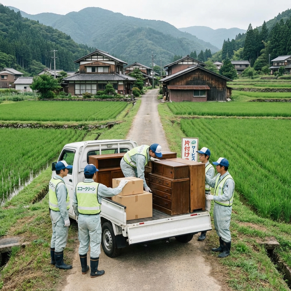 井川町・のどかな農村部での家具回収作業