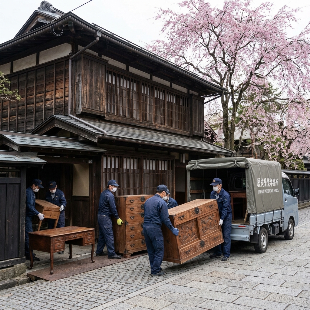 仙北市・角館武家屋敷通りでの歴史的建造物対応作業